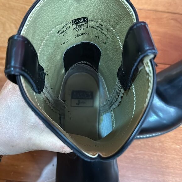 Justin Men's basics black  western cowboy Moto Boots JB 3000 Sz 10D - Picture 7 of 10